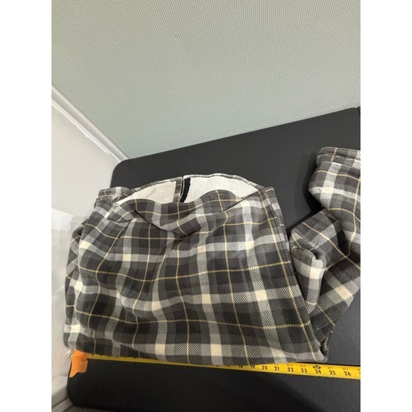 Freedom Foundry Sherpa Lined Flannel Shirt Jacket Gray Plaid Men's - Picture 7 of 10